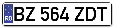 Placuta inmatriculare numar auto  BZ-564-ZDT, BZ 564 ZDT, BZ564ZDT