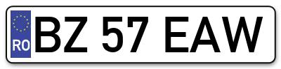 Placuta inmatriculare numar auto  BZ-57-EAW, BZ 57 EAW, BZ57EAW