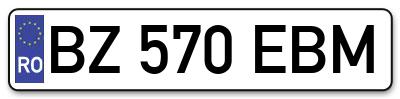 Placuta inmatriculare numar auto  BZ-570-EBM, BZ 570 EBM, BZ570EBM