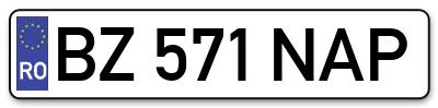 Placuta inmatriculare numar auto  BZ-571-NAP, BZ 571 NAP, BZ571NAP