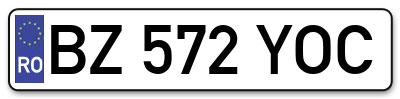 Placuta inmatriculare numar auto  BZ-572-YOC, BZ 572 YOC, BZ572YOC