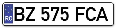 Placuta inmatriculare numar auto  BZ-575-FCA, BZ 575 FCA, BZ575FCA