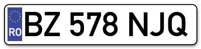 Placuta inmatriculare numar auto  BZ-578-NJQ, BZ 578 NJQ, BZ578NJQ
