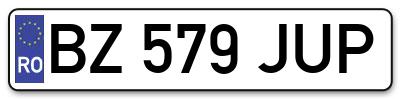 Placuta inmatriculare numar auto  BZ-579-JUP, BZ 579 JUP, BZ579JUP