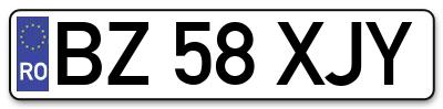 Placuta inmatriculare numar auto  BZ-58-XJY, BZ 58 XJY, BZ58XJY