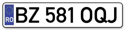 Placuta inmatriculare numar auto  BZ-581-OQJ, BZ 581 OQJ, BZ581OQJ