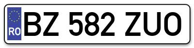 Placuta inmatriculare numar auto  BZ-582-ZUO, BZ 582 ZUO, BZ582ZUO