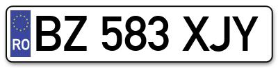 Placuta inmatriculare numar auto  BZ-583-XJY, BZ 583 XJY, BZ583XJY