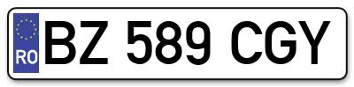 Placuta inmatriculare numar auto  BZ-589-CGY, BZ 589 CGY, BZ589CGY