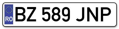 Placuta inmatriculare numar auto  BZ-589-JNP, BZ 589 JNP, BZ589JNP