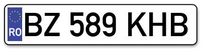 Placuta inmatriculare numar auto  BZ-589-KHB, BZ 589 KHB, BZ589KHB