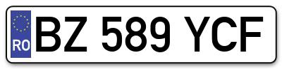 Placuta inmatriculare numar auto  BZ-589-YCF, BZ 589 YCF, BZ589YCF