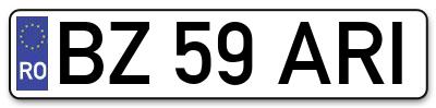 Placuta inmatriculare numar auto  BZ-59-ARI, BZ 59 ARI, BZ59ARI