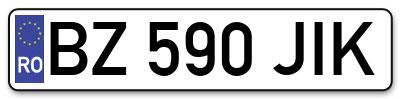 Placuta inmatriculare numar auto  BZ-590-JIK, BZ 590 JIK, BZ590JIK