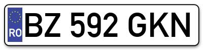 Placuta inmatriculare numar auto  BZ-592-GKN, BZ 592 GKN, BZ592GKN