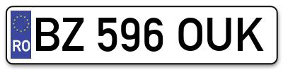 Placuta inmatriculare numar auto  BZ-596-OUK, BZ 596 OUK, BZ596OUK