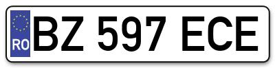 Placuta inmatriculare numar auto  BZ-597-ECE, BZ 597 ECE, BZ597ECE