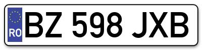 Placuta inmatriculare numar auto  BZ-598-JXB, BZ 598 JXB, BZ598JXB
