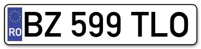 Placuta inmatriculare numar auto  BZ-599-TLO, BZ 599 TLO, BZ599TLO