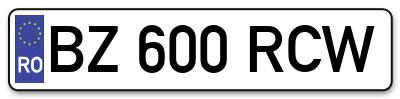 Placuta inmatriculare numar auto  BZ-600-RCW, BZ 600 RCW, BZ600RCW