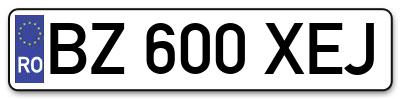 Placuta inmatriculare numar auto  BZ-600-XEJ, BZ 600 XEJ, BZ600XEJ