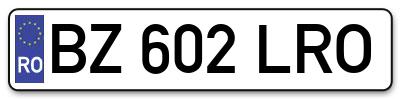 Placuta inmatriculare numar auto  BZ-602-LRO, BZ 602 LRO, BZ602LRO