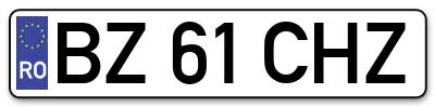 Placuta inmatriculare numar auto  BZ-61-CHZ, BZ 61 CHZ, BZ61CHZ
