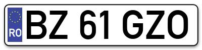 Placuta inmatriculare numar auto  BZ-61-GZO, BZ 61 GZO, BZ61GZO