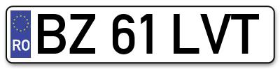 Placuta inmatriculare numar auto  BZ-61-LVT, BZ 61 LVT, BZ61LVT