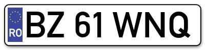 Placuta inmatriculare numar auto  BZ-61-WNQ, BZ 61 WNQ, BZ61WNQ
