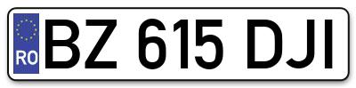 Placuta inmatriculare numar auto  BZ-615-DJI, BZ 615 DJI, BZ615DJI