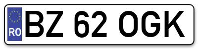 Placuta inmatriculare numar auto  BZ-62-OGK, BZ 62 OGK, BZ62OGK