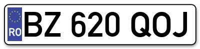Placuta inmatriculare numar auto  BZ-620-QOJ, BZ 620 QOJ, BZ620QOJ