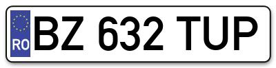Placuta inmatriculare numar auto  BZ-632-TUP, BZ 632 TUP, BZ632TUP