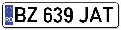 Placuta inmatriculare numar auto  BZ-639-JAT, BZ 639 JAT, BZ639JAT