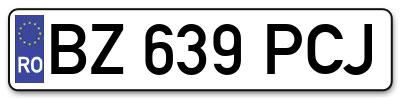 Placuta inmatriculare numar auto  BZ-639-PCJ, BZ 639 PCJ, BZ639PCJ