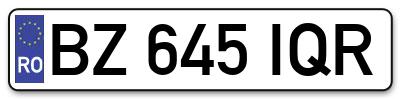 Placuta inmatriculare numar auto  BZ-645-IQR, BZ 645 IQR, BZ645IQR