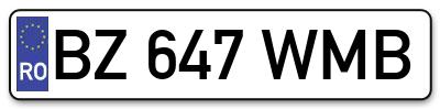 Placuta inmatriculare numar auto  BZ-647-WMB, BZ 647 WMB, BZ647WMB