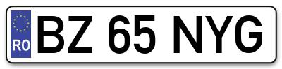 Placuta inmatriculare numar auto  BZ-65-NYG, BZ 65 NYG, BZ65NYG