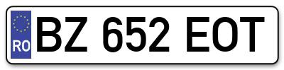 Placuta inmatriculare numar auto  BZ-652-EOT, BZ 652 EOT, BZ652EOT