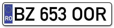Placuta inmatriculare numar auto  BZ-653-OOR, BZ 653 OOR, BZ653OOR