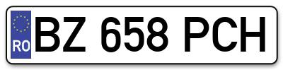 Placuta inmatriculare numar auto  BZ-658-PCH, BZ 658 PCH, BZ658PCH