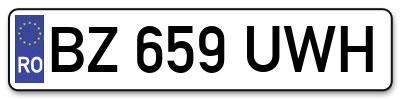 Placuta inmatriculare numar auto  BZ-659-UWH, BZ 659 UWH, BZ659UWH