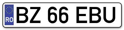 Placuta inmatriculare numar auto  BZ-66-EBU, BZ 66 EBU, BZ66EBU