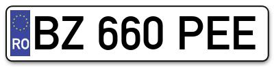 Placuta inmatriculare numar auto  BZ-660-PEE, BZ 660 PEE, BZ660PEE
