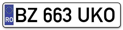 Placuta inmatriculare numar auto  BZ-663-UKO, BZ 663 UKO, BZ663UKO
