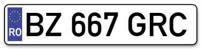 Placuta inmatriculare numar auto  BZ-667-GRC, BZ 667 GRC, BZ667GRC