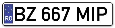 Placuta inmatriculare numar auto  BZ-667-MIP, BZ 667 MIP, BZ667MIP