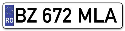 Placuta inmatriculare numar auto  BZ-672-MLA, BZ 672 MLA, BZ672MLA