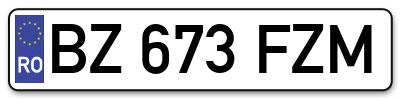 Placuta inmatriculare numar auto  BZ-673-FZM, BZ 673 FZM, BZ673FZM